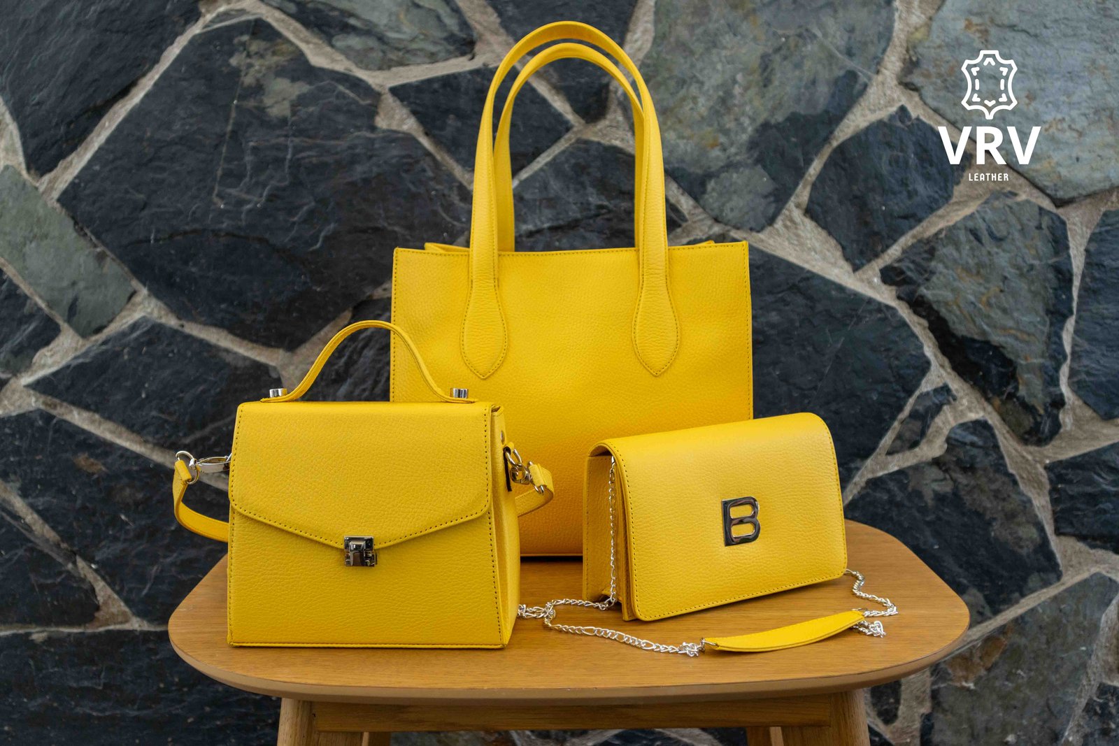 conjunto de carteras amarillas personalizadas